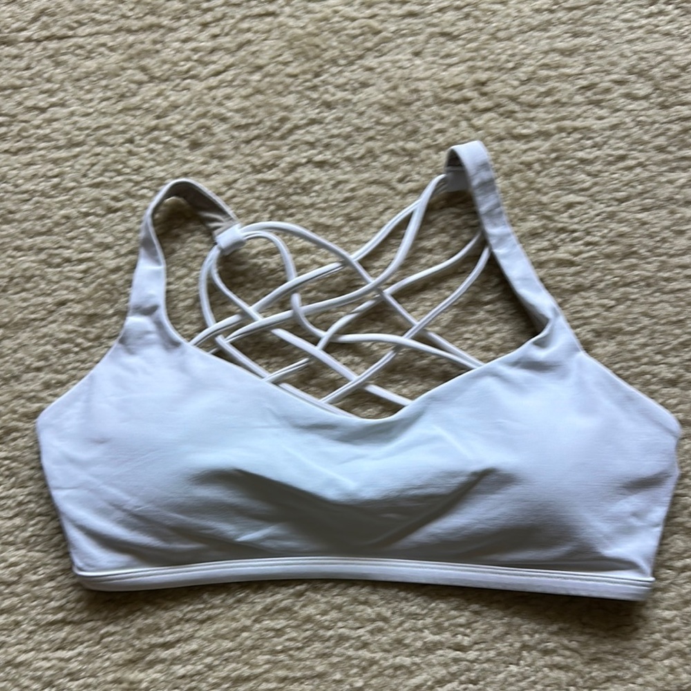 Lululemon White Strappy Sports Bra